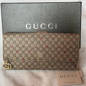 *SOLD* - Gucci Beige/Brown GG Canvas Supreme Stars Print Long Wallet